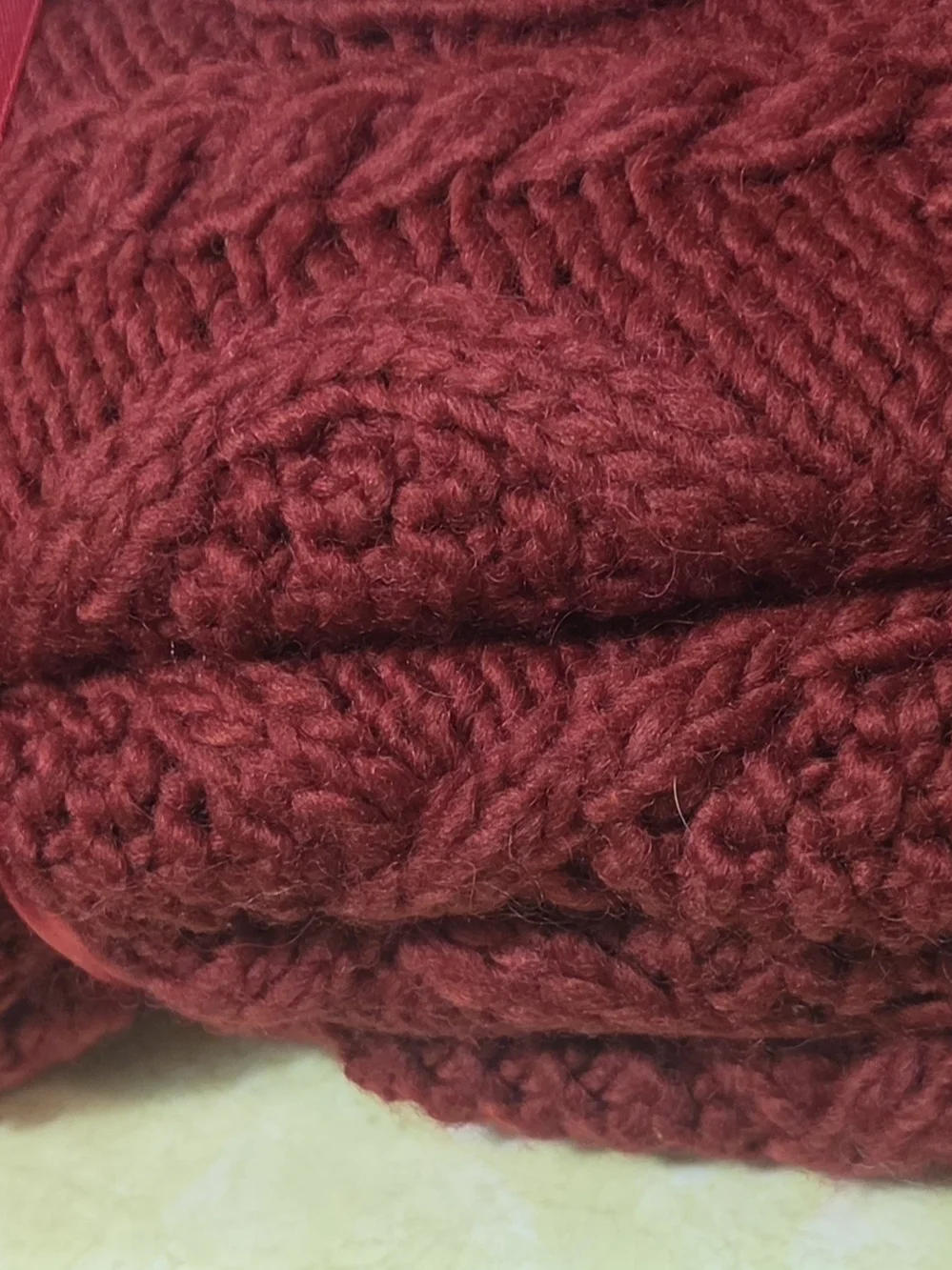 Hiend Accenta Red Cable Knit Throw Blanket 50x60